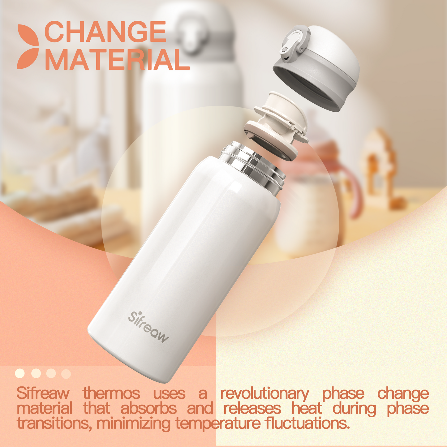 Sifreaw Fast Cooling Baby Formula Maker- Portable Baby  Maker- Ideal for Travel  and Night Feeds- 18/10 Stainless Steel- Ideal Food-Safe PP Material-Keeps 119℉ For 12 Hours-One-Touch Button Design Bottles