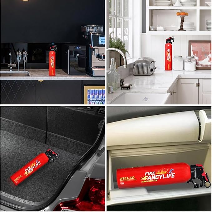 Fire Extinguisher for Home Kitchen Car Vehicle, Non-Toxic Water-Based Fire Extinguishers for House with Mounting Bracket, Portable Small A B C K Fire Extinguisher, 1 Pack